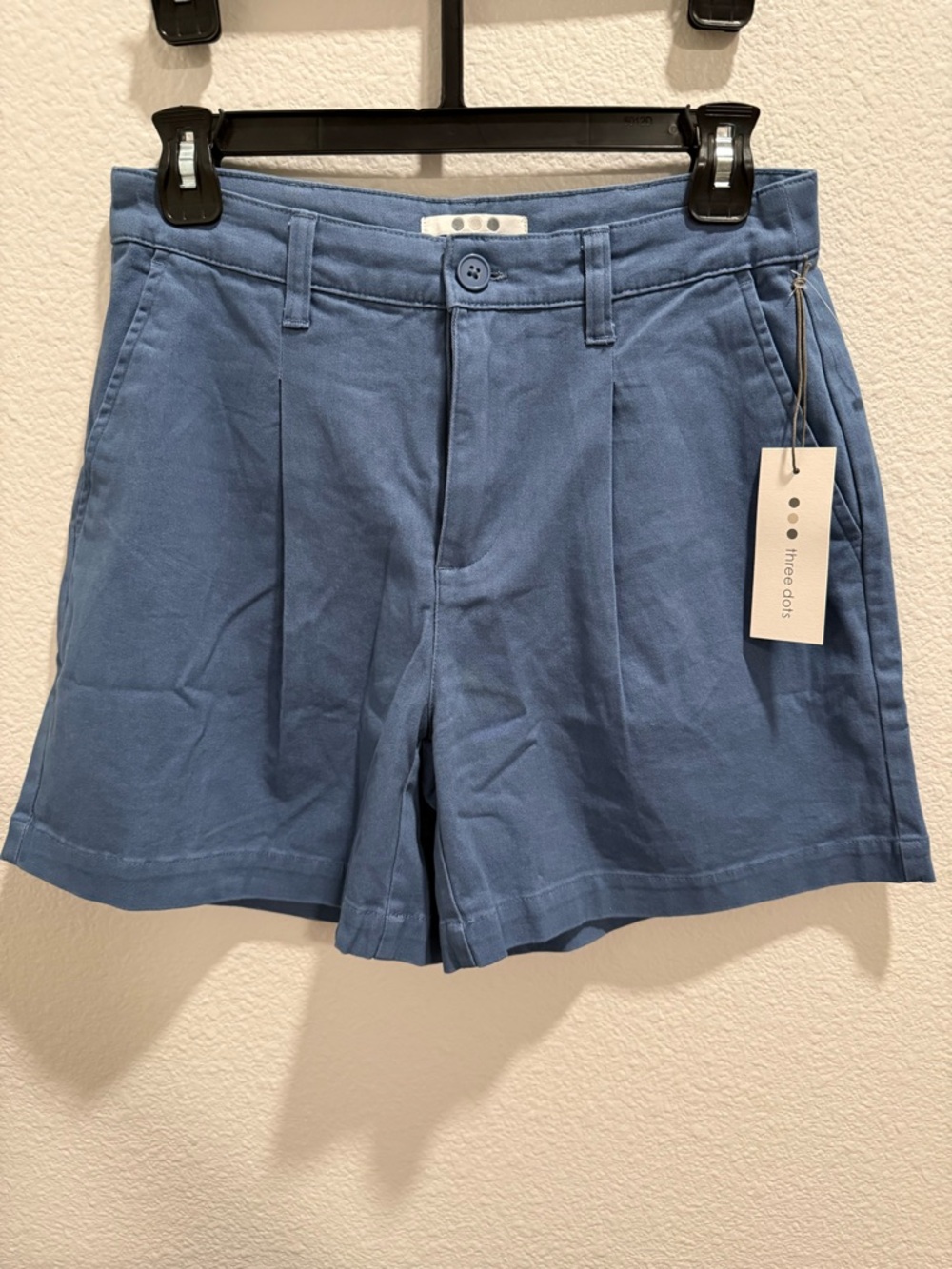Three Dots Light Blue Cotton Shorts
